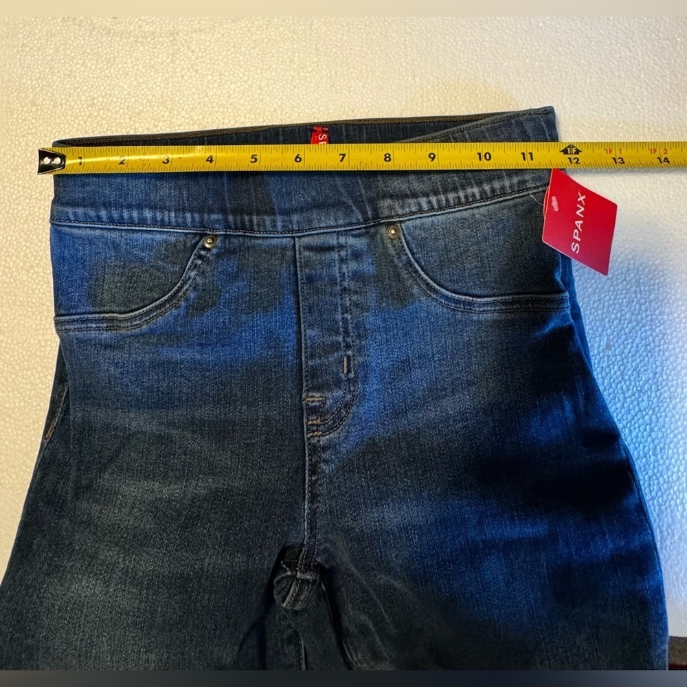 SPANX Dark Blue Distressed Ankle Skinny Jeans Size XS - Picture 9 of 16